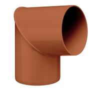 INEFA Coude de descente 80 degrés 75mm Marron - Coude de descente en PVC pour la gouttière de l'abri de jardin comme accessoire sur mesure pour l'évacuation des eaux
