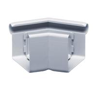 INEFA Coude de gouttière 135 degrés, rectangulaire 68mm Gris | Pièce de raccordement PVC avec angle extérieur, accessoire de gouttière, bourrelet extérieur, Made in Germany