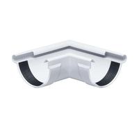INEFA Coude de gouttière 90 degrés, demi-rond 125mm Blanc PVC