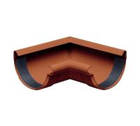 INEFA Coude de gouttière 90 degrés, demi-rond 150mm Marron PVC