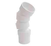 INEFA Coude Tuyau Flexible 50mm 45-67° 3 Coudes Blanc Raccord Gouttière Facile