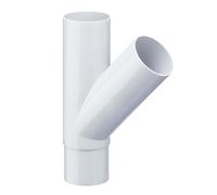 INEFA Dauphin et culotte de descente 45° 50mm/50mm Blanc PVC | Dérivation pour récupérateur d'eau de pluie, raccord robuste pour évacuation, accessoire sur mesure gouttière et jardin.
