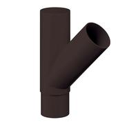 INEFA Dauphin et culotte de descente 45° 50mm/50mm Marron foncé PVC | Dérivation robuste pour descente de gouttière vers récupérateur d'eau de pluie, accessoire précis pour toiture et jardin