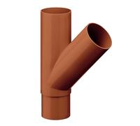 INEFA Dauphin et culotte de descente 45° 50mm/50mm Marron PVC | Dérivation de gouttière pour récupérateur d'eau, raccord robuste, accessoire précis pour évacuation et jardin.