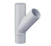 INEFA Dauphin et culotte de descente 45° 75mm/50mm Gris PVC | Dérivation de gouttière vers récupérateur d'eau, raccord robuste pour tuyau de descente, accessoire pour gouttière.