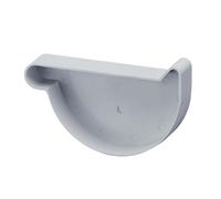 INEFA Embout gouttière 180mm gauche, demi-rond gris, PVC, montage emboîtement