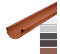 INEFA gouttière PVC demi-ronde 2 m NW100 100 mm marron montage par emboîtement Made in Germany pour abri de jardin carport terrasse pavillon évacuation des eaux