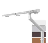 INEFA kit de gouttière PVC NW125 / 125 mm demi-ronde blanc 5 m - set gouttière descente DN100 pour abri de jardin et carport