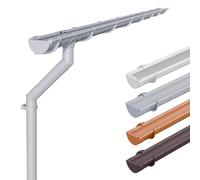 INEFA Kit de gouttière PVC NW125 / 125 mm demi-ronde gris 4 m - set gouttière descente pluviale pour abri de jardin et carport