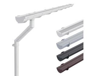 INEFA Kit gouttière plastique, demi-ronde 100mm, 5m Blanc