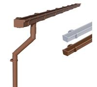 INEFA Kit gouttière plastique, rectangulaire 4m x 83mm Marron
