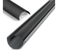 INEFA Laubschutzgitter Dachrinnen Laubschutz, PVC 100-125mm, 2m, Schwarz Laubfang Dachrinnenabdeckung Dachrinnenzubehör Made in Germany