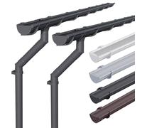 INEFA Lot de 2 gouttières PVC NW100 / 100 mm demi-ronde 3 m anthracite, kit gouttière pour abri de jardin & carport, fabriqué en Allemagne