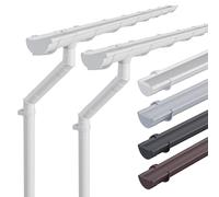 INEFA Lot de 2 kits de gouttières en plastique DN100 / 100 mm demi-ronde 3 m blanc, gouttière PVC pour abri de jardin et carport, kit gouttière, fabrication Allemagne