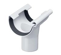 INEFA Manchon d'écoulement demi-rond 125mm/100mm Blanc PVC