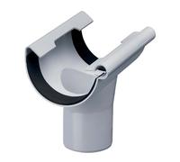 INEFA Naissance Gouttière Ronde PVC 180/125mm Gris Manchon, Made in Germany