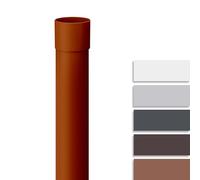 INEFA Tuyau de descente 1m x 85mm Marron plastique | PVC-U, montage par emboîtement sans outil, évacuation de l'eau de pluie, compatible avec gouttières courantes