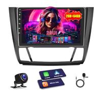 Inefala 2G+64G Android Autoradio pour BMW 1 Series E81 E82 E87 E88 2008-2012 avec Wireless Carplay Android Auto, 9" écran Poste Radio Voiture Bluetooth avec GPS WiFi RDS Caméra de Recul & Mic