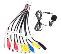 Inefala Android Autoradio RCA Sortie Câble 20 Broches Harnais 9 RCA Mâle à Femelle Audio Composite Vidéo Audio Entrée AUX Câble Faisceau Adaptateur+3,5MM Microphone Externe