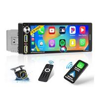 Inefala Autoradio 1 DIN avec USB & Type-C Wireless CarPlay Android Auto Mirror Link, 6,9 Pouce Écran Tactile Poste Radio Voiture Bluetooth avec FM/RDS Radio SWC MIC Camera de Recul