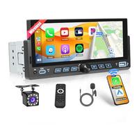 Inefala Autoradio 1 Din Wireless CarPlay Android Auto 6,9" Écran Tactile | Écran Tactile, Bluetooth, Mirror Link, FM, USB-A&C, SWC, EQ, Caméra de Recul, Micro