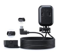 Inefala Câble d'alimentation pour caméra embarquée OBD2 USB C, adaptateur OBD vers type C, protection basse tension (11,8/11,6 V/11,4 V), avec surveillance radar