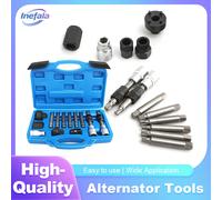 Inefala - retrait universel de poulie de roue libre d'alternateur, 13 pièces/ensemble, ensemble d'outils automobiles pour moteur e retrait de courroie de voiture