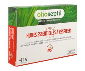 Ineldea OlioSeptil Capsules Huiles Essentielles À Respirer 15 Pièces