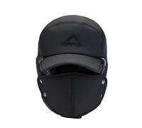 iNelihoo Chapeau de Bombardier Unisexe Hiver Chapka Ear Flap Trappeur Bomber de Trappeur d'hiver avec Cache-Oreilles Bomber Casquettes Bonnets pour Ski Patinage Moto Randonnée Vélo Noir M