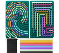 InemzTal Sensorik Planche d'activité, avec sac de voyage et 20 cordons, jouet double face en silicone pour l'autisme, le stress, les TDAH, l'anxiété, pour enfants à partir de 3 ans