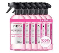 INEOS Spray Multi-Surfaces, Parfum Pamplemousse Rose et Tangelo -Efficace Contre La Graisse, Le Calcaire, Et Les Trace D’Eau-Elimine 99.9% Des Virus Et Des Bactéries, Pack De 6 Bouteilles (6 x 750ML)