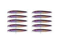 INEOUT 10 Pièces Attirail Crayon Naufrage 13g 16g 24g Méné Leurres De Pêche Appât Dur Haute Qualité Vibrant Lumière Eau Douce Eau De Mer(10 Pcs G 2 Hook,13g)