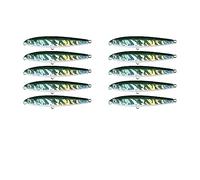 INEOUT 10 Pièces Attirail Crayon Naufrage 13g 16g 24g Méné Leurres De Pêche Appât Dur Haute Qualité Vibrant Lumière Eau Douce Eau De Mer(10 Pcs F 2 Hook,24g)
