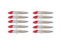 INEOUT 10 Pièces Attirail Crayon Naufrage 13g 16g 24g Méné Leurres De Pêche Appât Dur Haute Qualité Vibrant Lumière Eau Douce Eau De Mer(10 Pcs A 2 Hook,24g)
