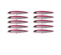 INEOUT 10 Pièces Attirail Crayon Naufrage 13g 16g 24g Méné Leurres De Pêche Appât Dur Haute Qualité Vibrant Lumière Eau Douce Eau De Mer(10 Pcs D 2 Hook,24g)