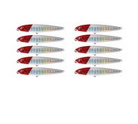 INEOUT 10 Pièces Attirail Crayon Naufrage 13g 16g 24g Méné Leurres De Pêche Appât Dur Haute Qualité Vibrant Lumière Eau Douce Eau De Mer(10 Pcs E 2 Hook,13g)