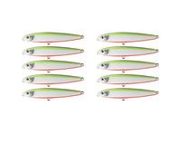 INEOUT 10 Pièces Attirail Crayon Naufrage 13g 16g 24g Méné Leurres De Pêche Appât Dur Haute Qualité Vibrant Lumière Eau Douce Eau De Mer(10 Pcs C 2 Hook,16g)