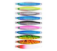 INEOUT 10 pièces métal gabarit 7g 10g 14g 17g 21g 28g Rivage coulée gabarits leurre cuillère Eau salée mer pêche leurre Ensemble appâts artificiels gabarits(A-No Hook-10pc,14g)