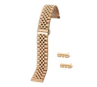 INEOUT 19 20 21 22mm Bracelet De Montre En Acier Inoxydable Massif 12 13 14 16 17 18mm Bracelet Plat Courbé Fin Demi-Cercle Lien Bracelet Remplacement(Rose-Gold,22mm)