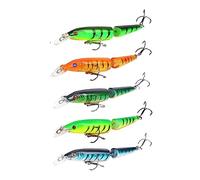 INEOUT 5 PC Minnow Wobblers Leurre 3D Yeux en Plastique Dur Leurres Crankbait Wobbler Appâts Artificiels 10 CM 8.6G Bon Matériel De Pêche Sea Bass Set(5 Pcs-D)
