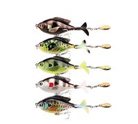 INEOUT 5 Pièces Spinner Leurre De Pêche 9.5cm 16.5g Popper Wobblers Queue Rotative Topwater Manivelle for Truite Brochet Matériel De Pêche