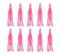 INEOUT 80 pièces Lumineux Poulpe leurre de pêche en Caoutchouc Doux calmar Jupe leurre gabarit Artificiel appât d'eau salée for la pêche au Thon Poisson-Chat 7cm-11cm(Pink,11cm)