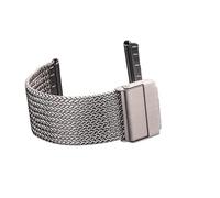 INEOUT Acier Inoxydable Boucle Milanaise Bracelet De Montre Argent Noir Femmes Hommes En Métal 16mm 18mm 20mm 22mm Accessoires Sangle(Type 1 Silver,22mm)