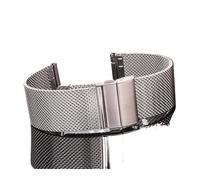 INEOUT Acier Inoxydable Boucle Milanaise Bracelet De Montre Argent Noir Femmes Hommes En Métal 16mm 18mm 20mm 22mm Accessoires Sangle(Type 2 Sivler,18mm)