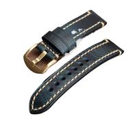 INEOUT Boucle De Bracelet En Cuir Fait Main Bleu-marron-noir 20 22 24 26MM Compatible Avec PAM111 441 Boucle En Cuir Épais En Bronze(Bule A Clasp,22mm)