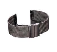 INEOUT Bracelet De Montre 16mm 18mm 20mm 22mm 24mm Argent Noir Déployant Fermoir(Black,16mm)