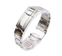 INEOUT Bracelet De Montre Compatible Avec Rolex DAYTONA GMT Submariner Accessoires De Montre Bracelet En Métal Fermoir À Tirer En Acier Inoxydable Bracelet De Montre Chaîne 20 Mm (Color : Bright silv