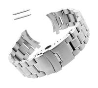 INEOUT Bracelet De Montre En Acier Inoxydable 18mm 20mm 22mm 24mm Extrémité Incurvée Double Boucle Verrouillage Ceinture Poignet Remplacement(Silver,22mm)