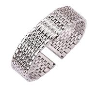 INEOUT Bracelet De Montre En Acier Inoxydable Bracelet Femmes Hommes 16mm 18mm 20mm 22mm Argent Extrémité Droite Bracelet De Montre Accessoires De Montre(18mm)