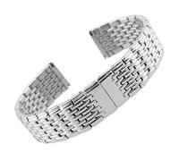 INEOUT Bracelet De Montre En Acier Inoxydable Massif Compatible Avec Le Bracelet Longines 13MM 18MM 20MM 22MM Fermoir Papillon Accessoires De Montres(Silver,18mm)
